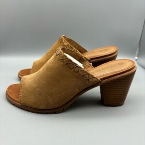 Sorel Nadia Mules Women’s Size 7.5 Brown Slip‎ On 3” Heels